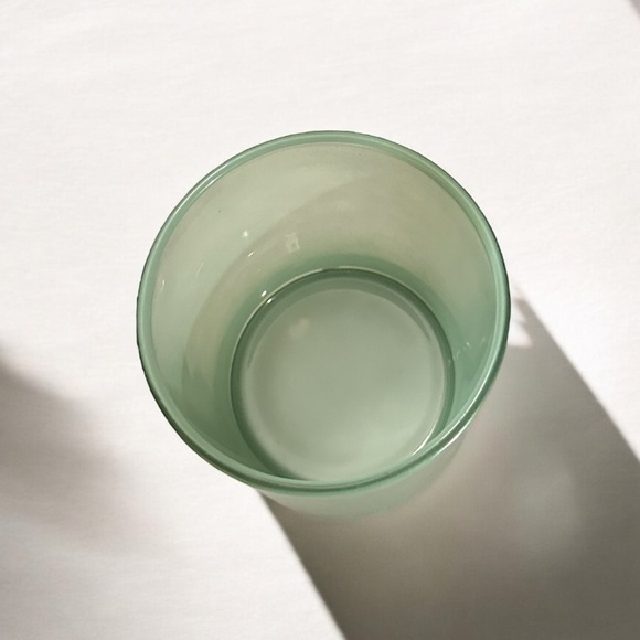 Translucent Teal Glass Decorative Jar With removable Wooden Lid Designed - Picture 7 of 13